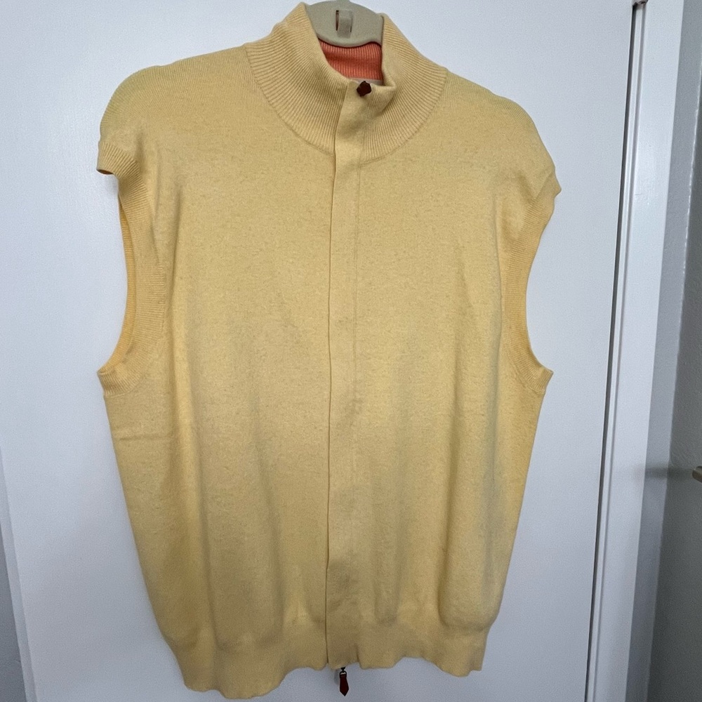 Robert Talbott Men's Yellow Zip-Up Sweater Vest